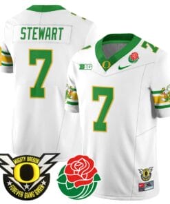 Evan Stewart Jersey #7 Oregon Ducks 2024 Mighty Rose Bowl Patch All Stitched Football 10 EQ8GLL4