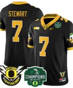 Evan Stewart Jersey #7 Oregon Ducks 2024 Big Ten Champions All Stitched Football