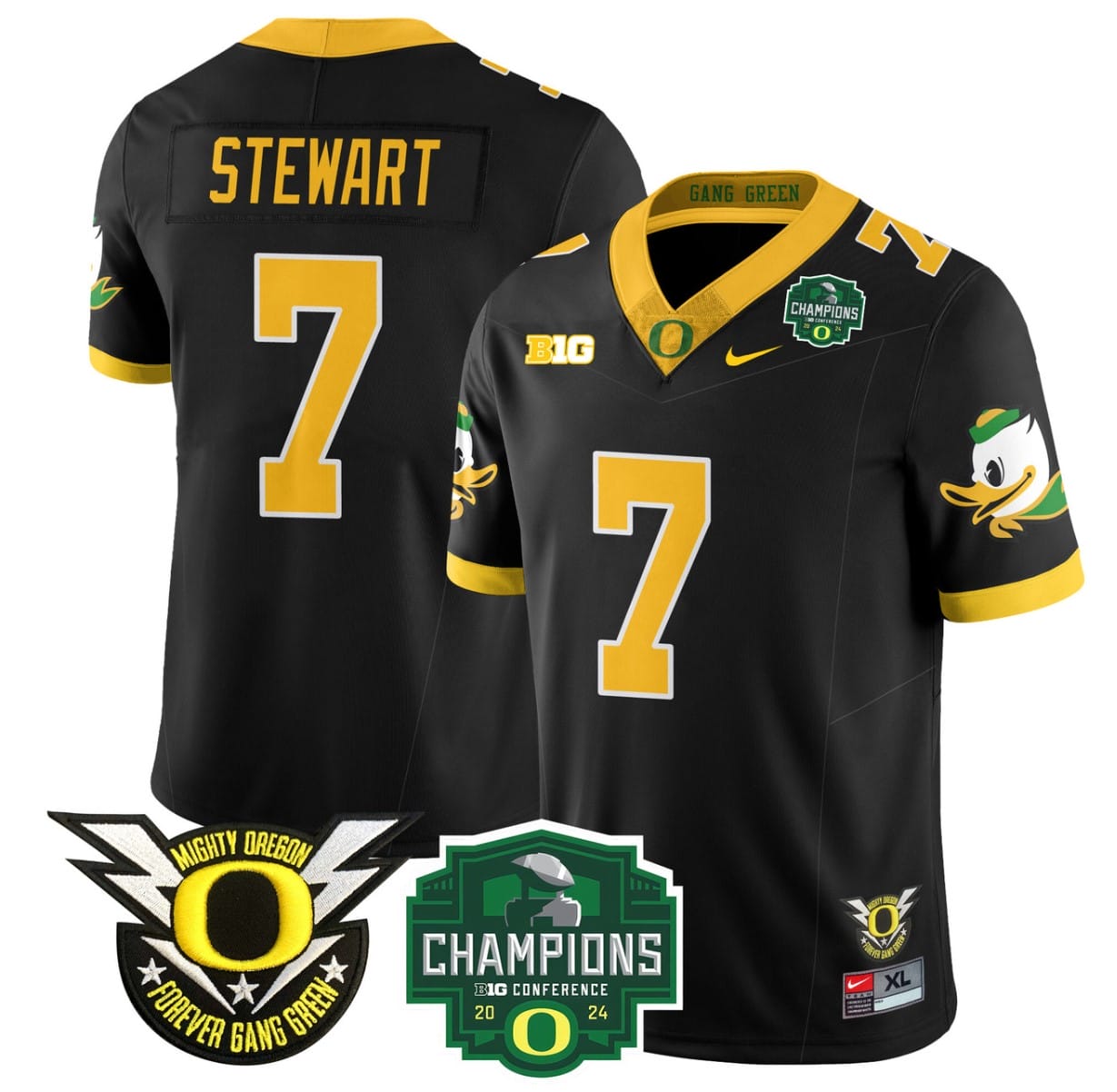 Evan Stewart Jersey #7 Oregon Ducks 2024 Big Ten Champions All Stitched Football 1 Evan Stewart Jersey #7 Oregon Ducks 2024 Big Ten Champions All Stitched Football