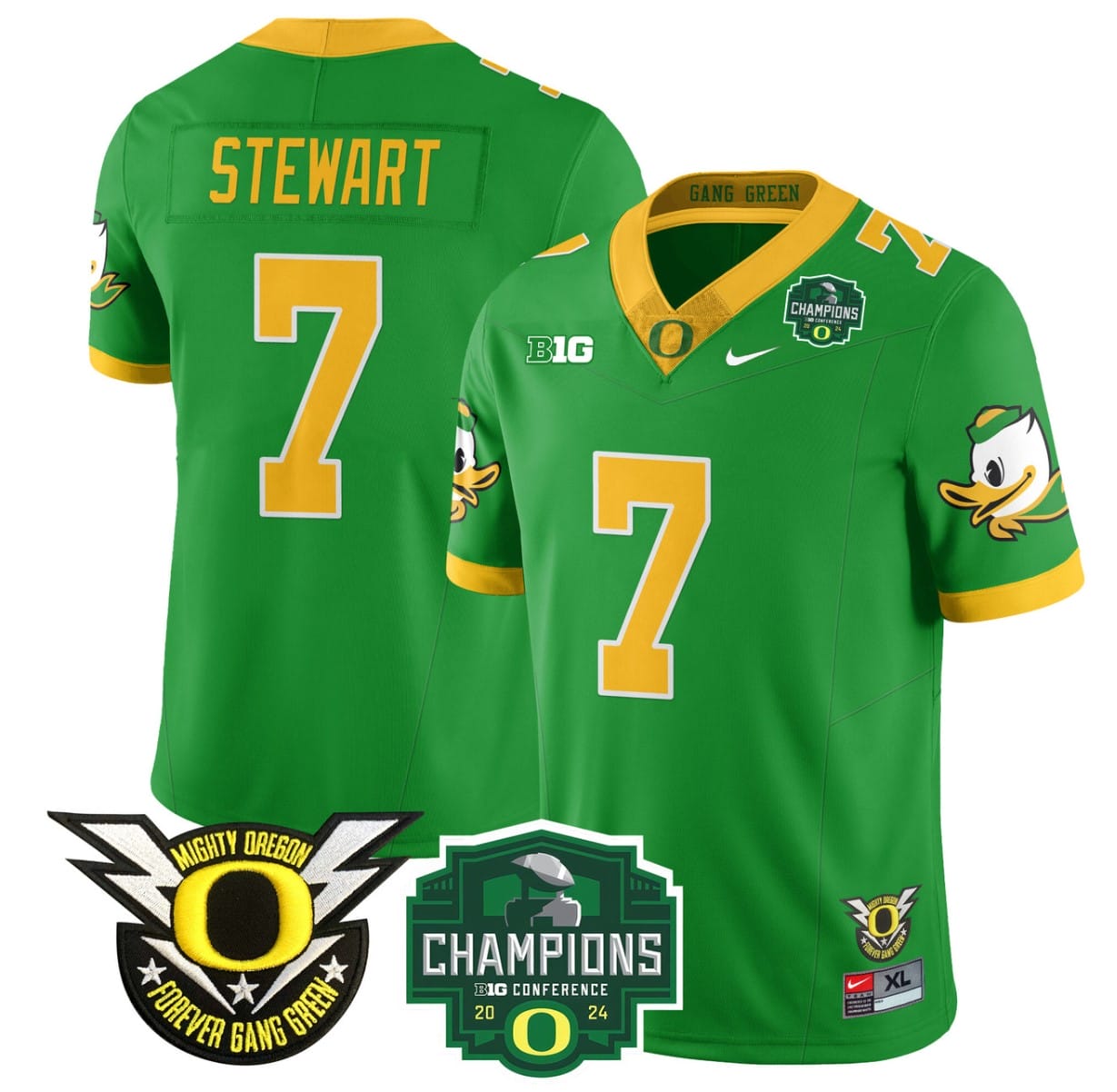 Evan Stewart Jersey #7 Oregon Ducks 2024 Big Ten Champions All Stitched Football 4 Evan Stewart Jersey #7 Oregon Ducks 2024 Big Ten Champions All Stitched Football - Image 4