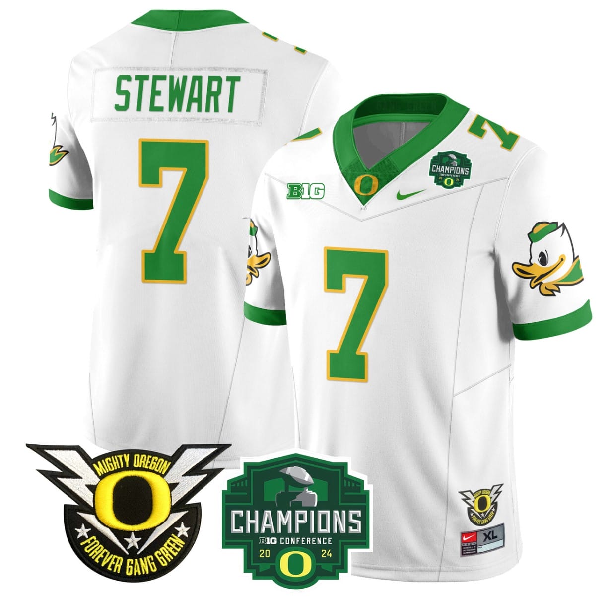 Evan Stewart Jersey #7 Oregon Ducks 2024 Big Ten Champions All Stitched Football 3 Evan Stewart Jersey #7 Oregon Ducks 2024 Big Ten Champions All Stitched Football - Image 3