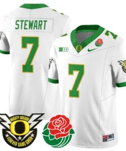 Evan Stewart Jersey #7 Oregon Ducks 2024 Mighty Rose Bowl Patch All Stitched Football 14 EW8YNXJ
