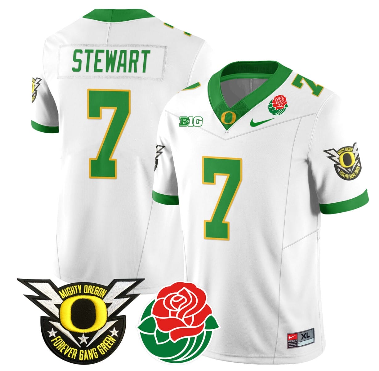 Evan Stewart Jersey #7 Oregon Ducks 2024 Mighty Rose Bowl Patch All Stitched Football 7 Evan Stewart Jersey #7 Oregon Ducks 2024 Mighty Rose Bowl Patch All Stitched Football - Image 7