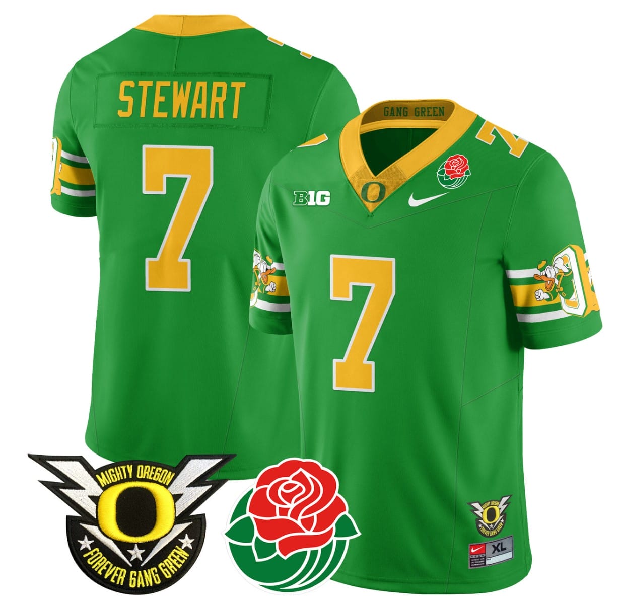 Evan Stewart Jersey #7 Oregon Ducks 2024 Mighty Rose Bowl Patch All Stitched Football 4 Evan Stewart Jersey #7 Oregon Ducks 2024 Mighty Rose Bowl Patch All Stitched Football - Image 4