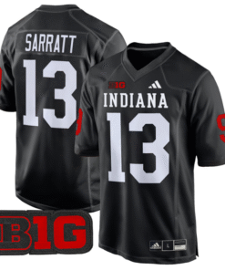 Elijah Sarratt Jersey 13 Indiana Hoosiers 2024 Game V2 Football Black