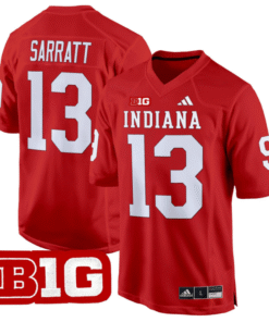 Elijah Sarratt Jersey 13 Indiana Hoosiers 2024 Game V2 Football Crimson