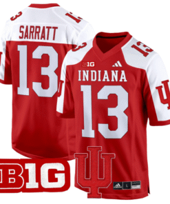 Elijah Sarratt Jersey 13 Indiana Hoosiers 2024 Game V2 Football Crimson Alternate