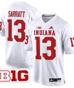 Alternative view of Elijah Sarratt Jersey #13 Indiana Hoosiers 2024 Game V2 Stitched Football