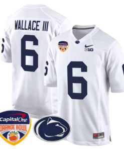 Harrison Wallace III Jersey #6 Custom Penn State Orange Bowl Stitched Football 9 Harrison Wallace III Jersey 6 Custom Penn State Orange Bowl Patch White