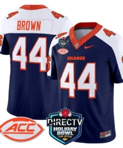 Jim Brown Jersey #44 Syracuse Orange 2025 Holiday Bowl Patch All Stitched Football