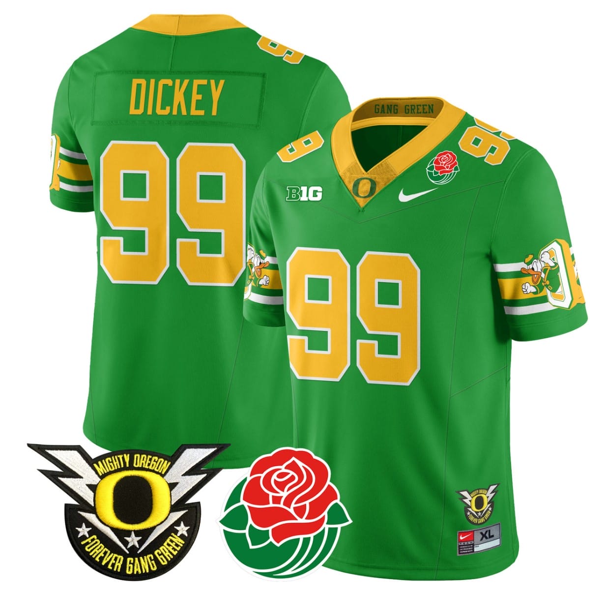 Jurrion Dickey Jersey #99 Oregon Ducks 2024 Mighty Rose Bowl Patch All Stitched Football 8 Jurrion Dickey Jersey #99 Oregon Ducks 2024 Mighty Rose Bowl Patch All Stitched Football - Image 8