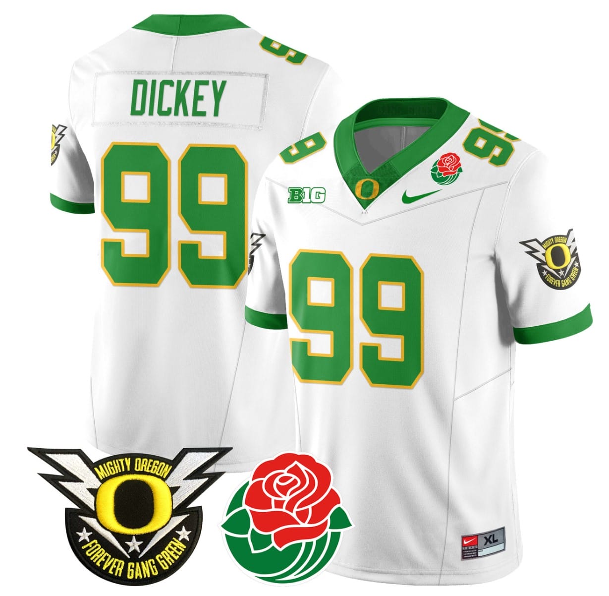 Jurrion Dickey Jersey #99 Oregon Ducks 2024 Mighty Rose Bowl Patch All Stitched Football 11 Jurrion Dickey Jersey #99 Oregon Ducks 2024 Mighty Rose Bowl Patch All Stitched Football - Image 11