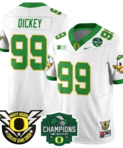 Jurrion Dickey Jersey #99 Oregon Ducks 2024 Big Ten Champions All Stitched Football 7 J4G0JHH