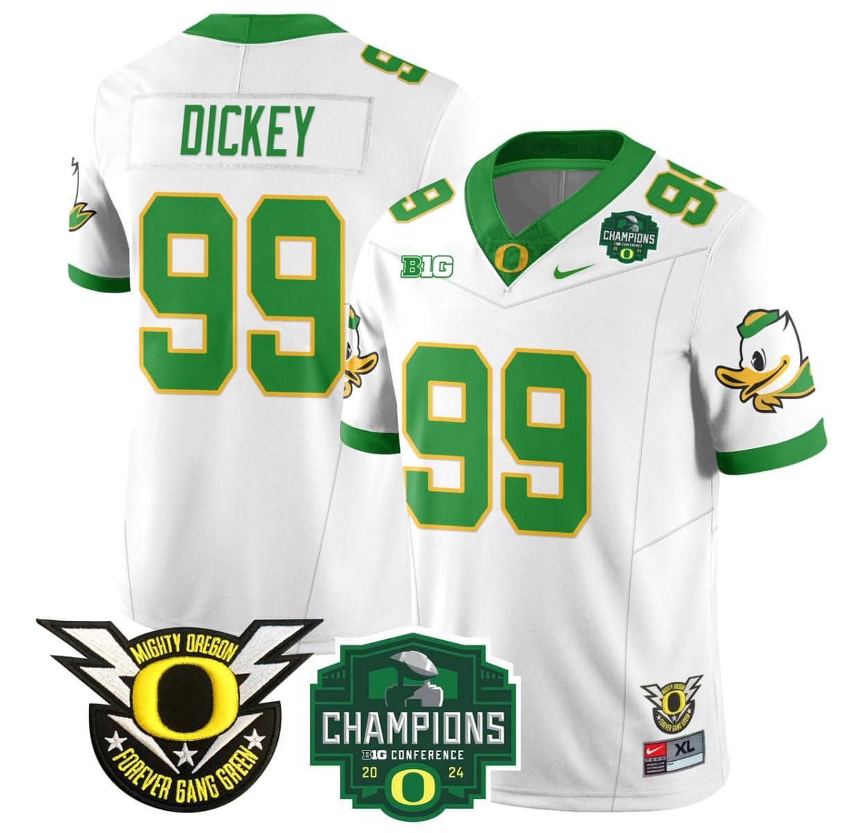 Jurrion Dickey Jersey #99 Oregon Ducks 2024 Big Ten Champions All Stitched Football 4 Jurrion Dickey Jersey #99 Oregon Ducks 2024 Big Ten Champions All Stitched Football - Image 4