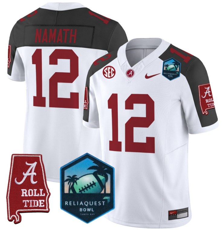 Joe Namath Jersey #12 Alabama Crimson Tide 2025 ReliaQuest Bowl All Stitched Football 3 Joe Namath Jersey #12 Alabama Crimson Tide 2025 ReliaQuest Bowl All Stitched Football - Image 3