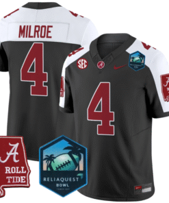 Jalen Milroe Jersey #4 Alabama Crimson Tide 2025 ReliaQuest Bowl All Stitched Football