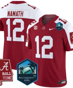 Joe Namath Jersey #12 Alabama Crimson Tide 2025 ReliaQuest Bowl All Stitched Football 10 J7ZCVMV