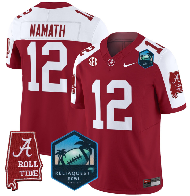 Joe Namath Jersey #12 Alabama Crimson Tide 2025 ReliaQuest Bowl All Stitched Football 5 Joe Namath Jersey #12 Alabama Crimson Tide 2025 ReliaQuest Bowl All Stitched Football - Image 5