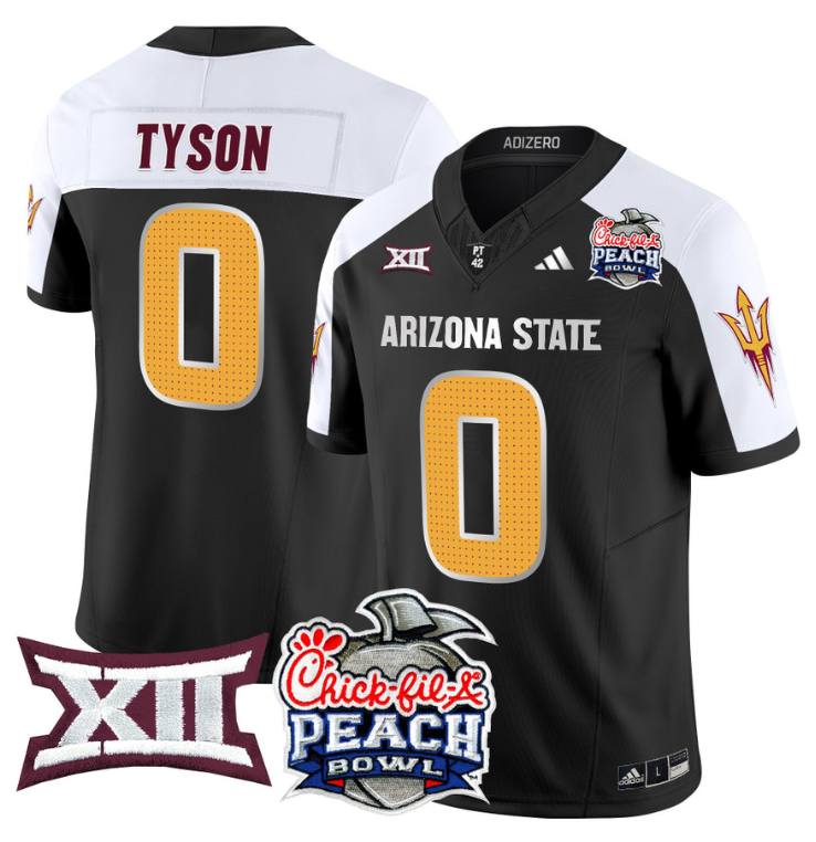 Jordyn Tyson Jersey #0 Arizona State Sun Devils 2025 Peach Bowl Stitched Football 1 Jordyn Tyson Jersey #0 Arizona State Sun Devils 2025 Peach Bowl Stitched Football