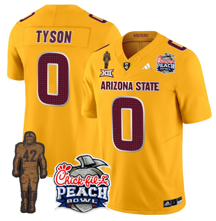 Jordyn Tyson Jersey #0 Arizona State Peach Bowl Patch All Stitched Football 10 Jordyn Tyson Jersey #0 Arizona State Peach Bowl Patch All Stitched Football - Image 10