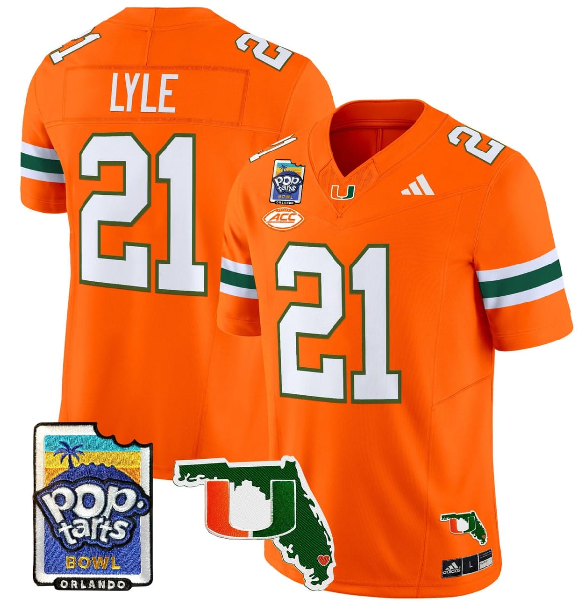 Jordan Lyle Jersey #21 Miami Hurricanes 2025 PopTarts Bowl Patch Football All Stitched 2 Jordan Lyle Jersey #21 Miami Hurricanes 2025 PopTarts Bowl Patch Football All Stitched - Image 2
