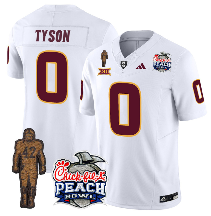 Jordyn Tyson Jersey #0 Arizona State Peach Bowl Patch All Stitched Football 3 Jordyn Tyson Jersey #0 Arizona State Peach Bowl Patch All Stitched Football - Image 3