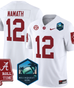 Joe Namath Jersey #12 Alabama Crimson Tide 2025 ReliaQuest Bowl All Stitched Football 7 JJ791B1