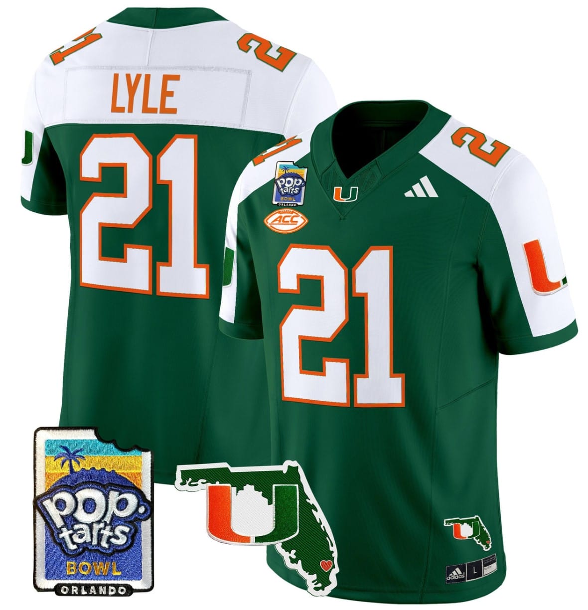 Jordan Lyle Jersey #21 Miami Hurricanes 2025 PopTarts Bowl Patch Football All Stitched 5 Jordan Lyle Jersey #21 Miami Hurricanes 2025 PopTarts Bowl Patch Football All Stitched - Image 5