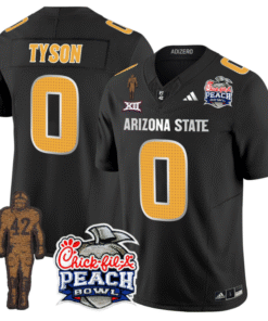 Jordyn Tyson Jersey #0 Arizona State Peach Bowl Patch All Stitched Football 23 JL7P659