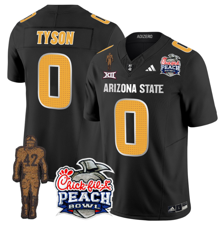Jordyn Tyson Jersey #0 Arizona State Peach Bowl Patch All Stitched Football 12 Jordyn Tyson Jersey #0 Arizona State Peach Bowl Patch All Stitched Football - Image 12