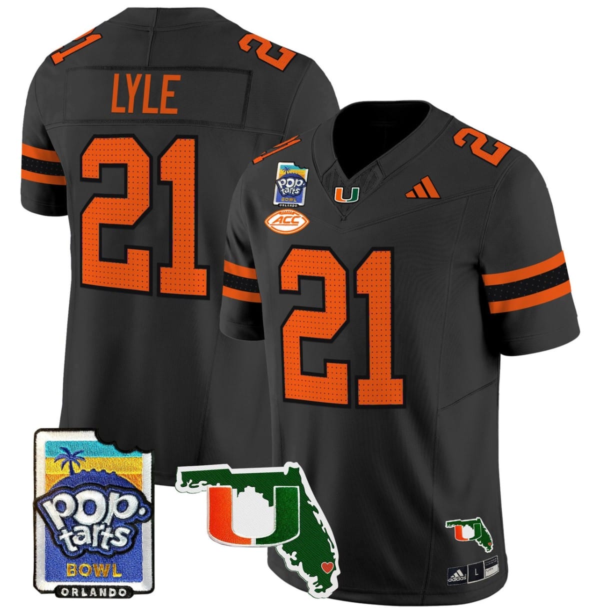 Jordan Lyle Jersey #21 Miami Hurricanes 2025 PopTarts Bowl Patch Football All Stitched 1 Jordan Lyle Jersey #21 Miami Hurricanes 2025 PopTarts Bowl Patch Football All Stitched