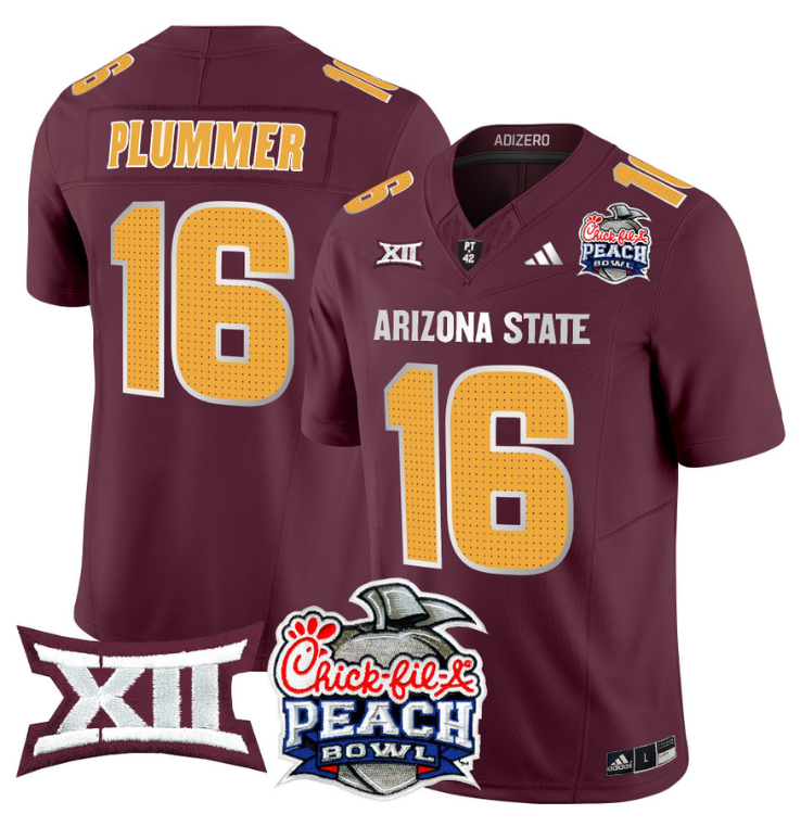 Jake Plummer Jersey #16 Arizona State Sun Devils 2025 Peach Bowl Stitched Football 2 Jake Plummer Jersey #16 Arizona State Sun Devils 2025 Peach Bowl Stitched Football - Image 2