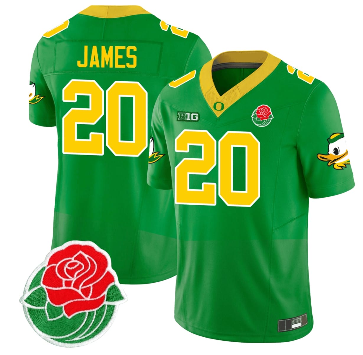 Jordan James Jersey #20 Oregon Ducks Rose Bowl Patch Vapor All Stitched Football 4 Jordan James Jersey #20 Oregon Ducks Rose Bowl Patch Vapor All Stitched Football - Image 4