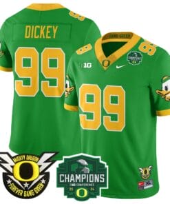 Jurrion Dickey Jersey #99 Oregon Ducks 2024 Big Ten Champions All Stitched Football 5 JMKX65Z