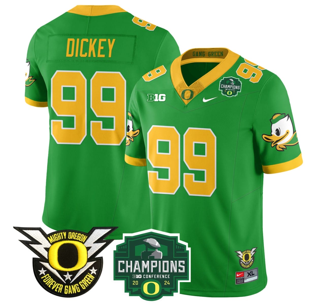 Jurrion Dickey Jersey #99 Oregon Ducks 2024 Big Ten Champions All Stitched Football 2 Jurrion Dickey Jersey #99 Oregon Ducks 2024 Big Ten Champions All Stitched Football - Image 2