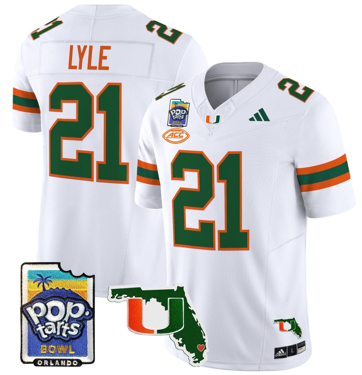 Jordan Lyle Jersey #21 Miami Hurricanes 2025 PopTarts Bowl Patch Football All Stitched 6 Jordan Lyle Jersey #21 Miami Hurricanes 2025 PopTarts Bowl Patch Football All Stitched - Image 6