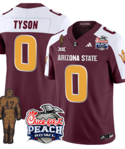 Jordyn Tyson Jersey #0 Arizona State Peach Bowl Patch All Stitched Football 20 JMYLF92
