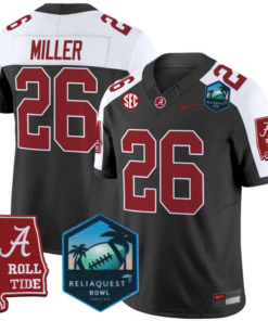 Jam Miller Jersey #26 Alabama Crimson Tide 2025 ReliaQuest Bowl All Stitched Football