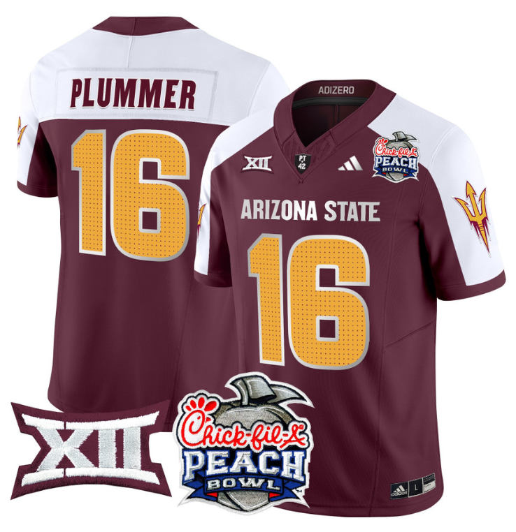 Jake Plummer Jersey #16 Arizona State Sun Devils 2025 Peach Bowl Stitched Football 3 Jake Plummer Jersey #16 Arizona State Sun Devils 2025 Peach Bowl Stitched Football - Image 3
