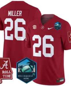 Jam Miller Jersey #26 Alabama Crimson Tide 2025 ReliaQuest Bowl All Stitched Football 9 JOHXSOO