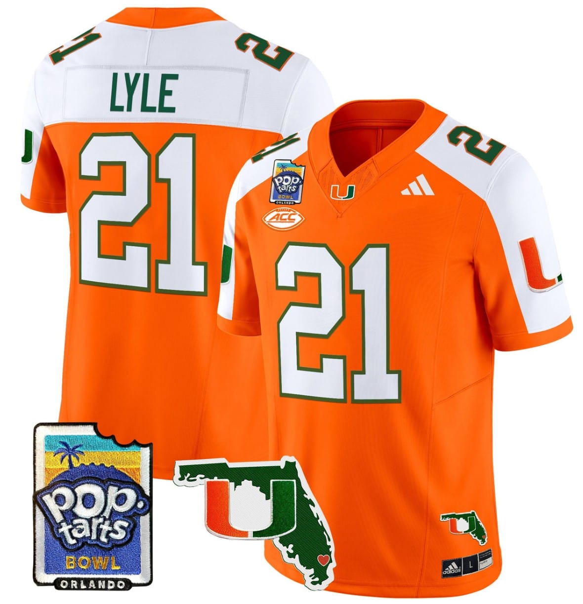 Jordan Lyle Jersey #21 Miami Hurricanes 2025 PopTarts Bowl Patch Football All Stitched 3 Jordan Lyle Jersey #21 Miami Hurricanes 2025 PopTarts Bowl Patch Football All Stitched - Image 3