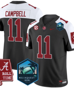 Jihaad Campbell Jersey #11 Alabama Crimson Tide 2025 ReliaQuest Bowl All Stitched Football