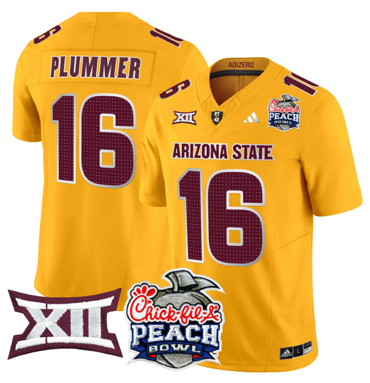 Jake Plummer Jersey #16 Arizona State Sun Devils 2025 Peach Bowl Stitched Football 4 Jake Plummer Jersey #16 Arizona State Sun Devils 2025 Peach Bowl Stitched Football - Image 4