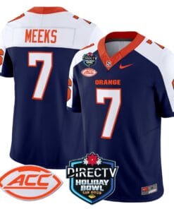 Jackson Meeks Jersey #7 Syracuse Orange 2025 Holiday Bowl Patch All Stitched Football