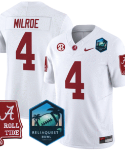 Jalen Milroe Jersey #4 Alabama Crimson Tide 2025 ReliaQuest Bowl All Stitched Football 11 JSZBGZT