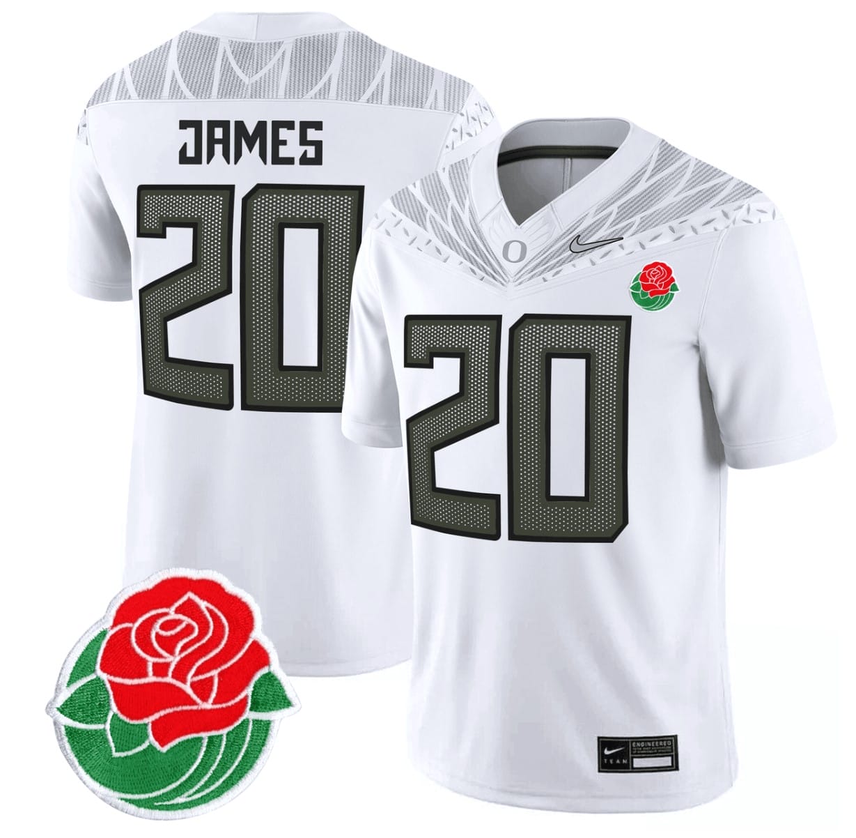 Jordan James Jersey #20 Oregon Ducks Rose Bowl Patch Vapor All Stitched Football 3 Jordan James Jersey #20 Oregon Ducks Rose Bowl Patch Vapor All Stitched Football - Image 3