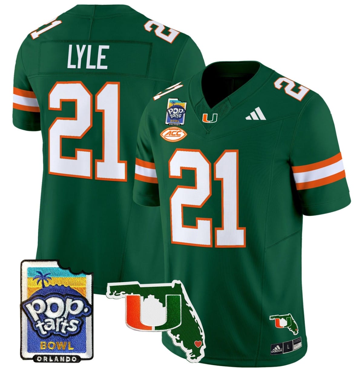 Jordan Lyle Jersey #21 Miami Hurricanes 2025 PopTarts Bowl Patch Football All Stitched 4 Jordan Lyle Jersey #21 Miami Hurricanes 2025 PopTarts Bowl Patch Football All Stitched - Image 4