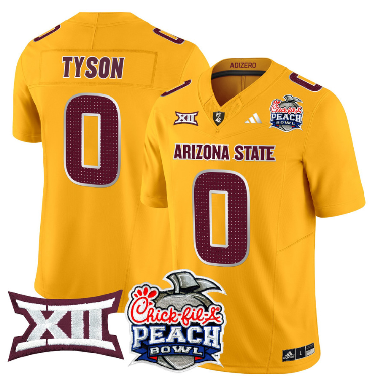 Jordyn Tyson Jersey #0 Arizona State Sun Devils 2025 Peach Bowl Stitched Football 4 Jordyn Tyson Jersey #0 Arizona State Sun Devils 2025 Peach Bowl Stitched Football - Image 4