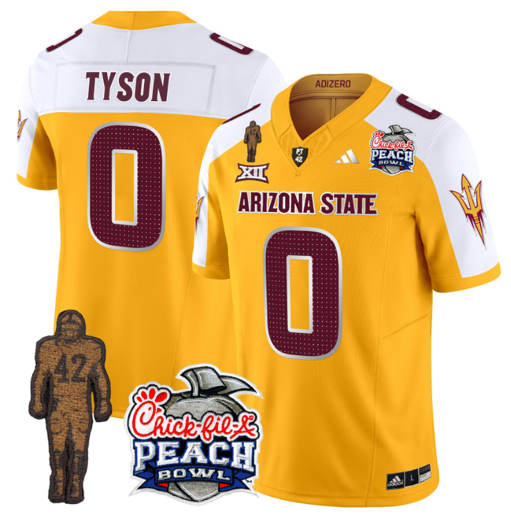 Jordyn Tyson Jersey #0 Arizona State Peach Bowl Patch All Stitched Football 11 Jordyn Tyson Jersey #0 Arizona State Peach Bowl Patch All Stitched Football - Image 11