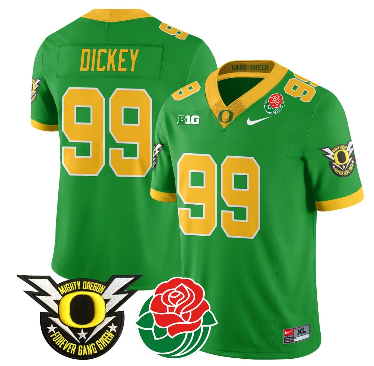 Jurrion Dickey Jersey #99 Oregon Ducks 2024 Mighty Rose Bowl Patch All Stitched Football 12 Jurrion Dickey Jersey #99 Oregon Ducks 2024 Mighty Rose Bowl Patch All Stitched Football - Image 12